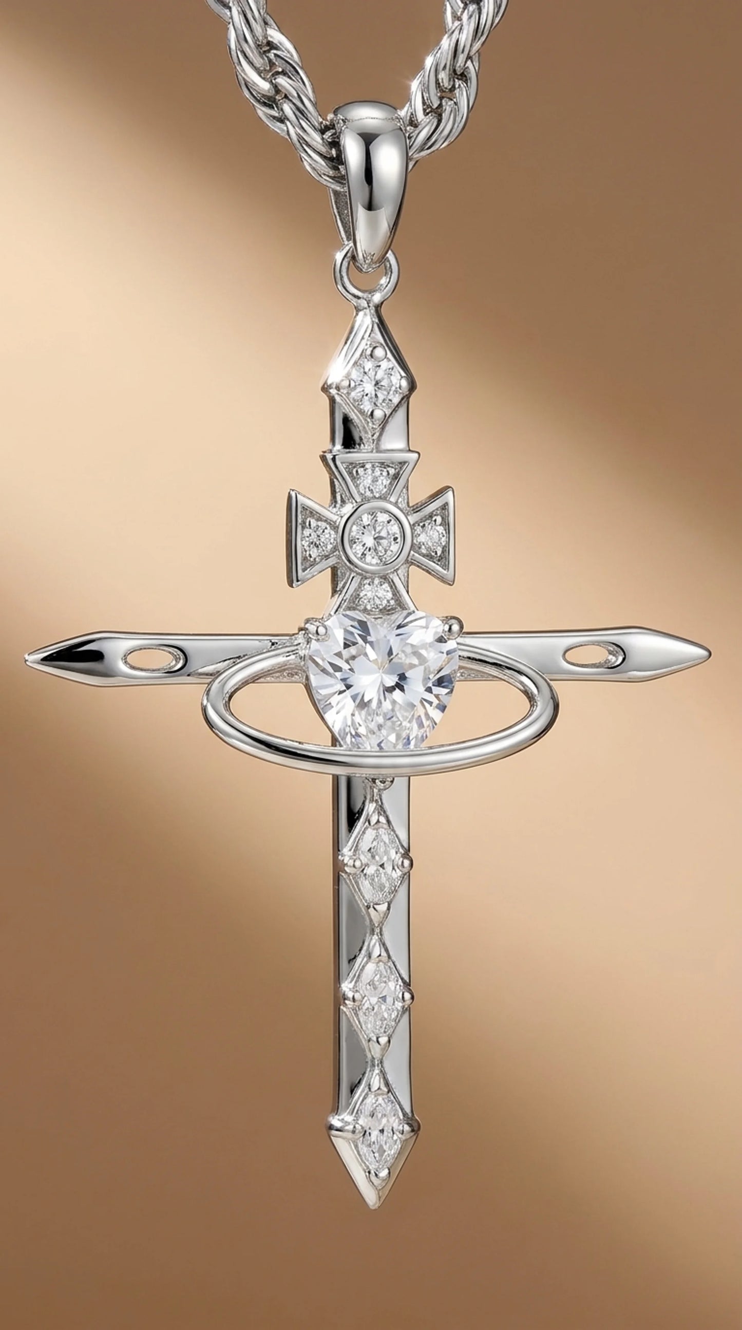 Divine Cross Statement Necklace