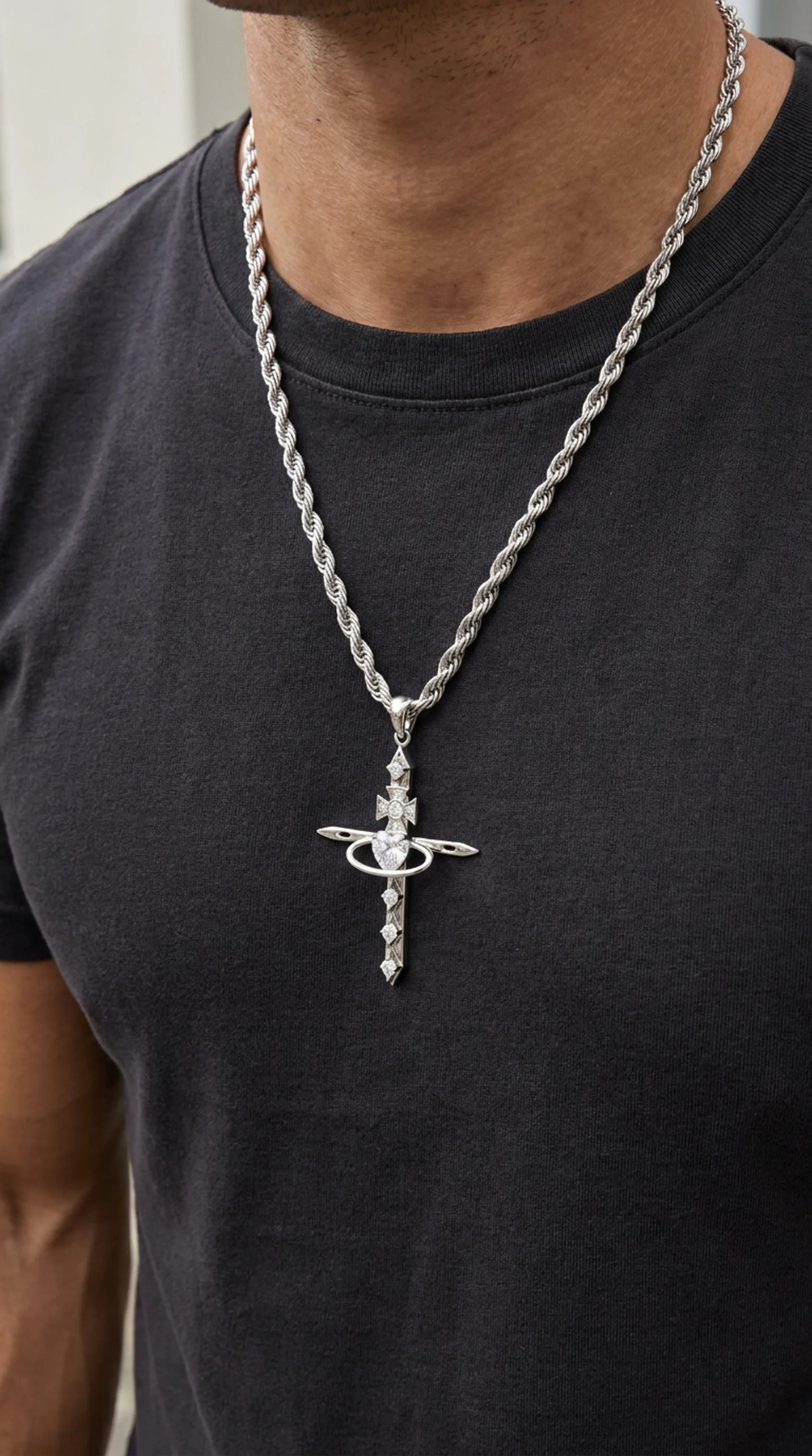 Divine Cross Statement Necklace
