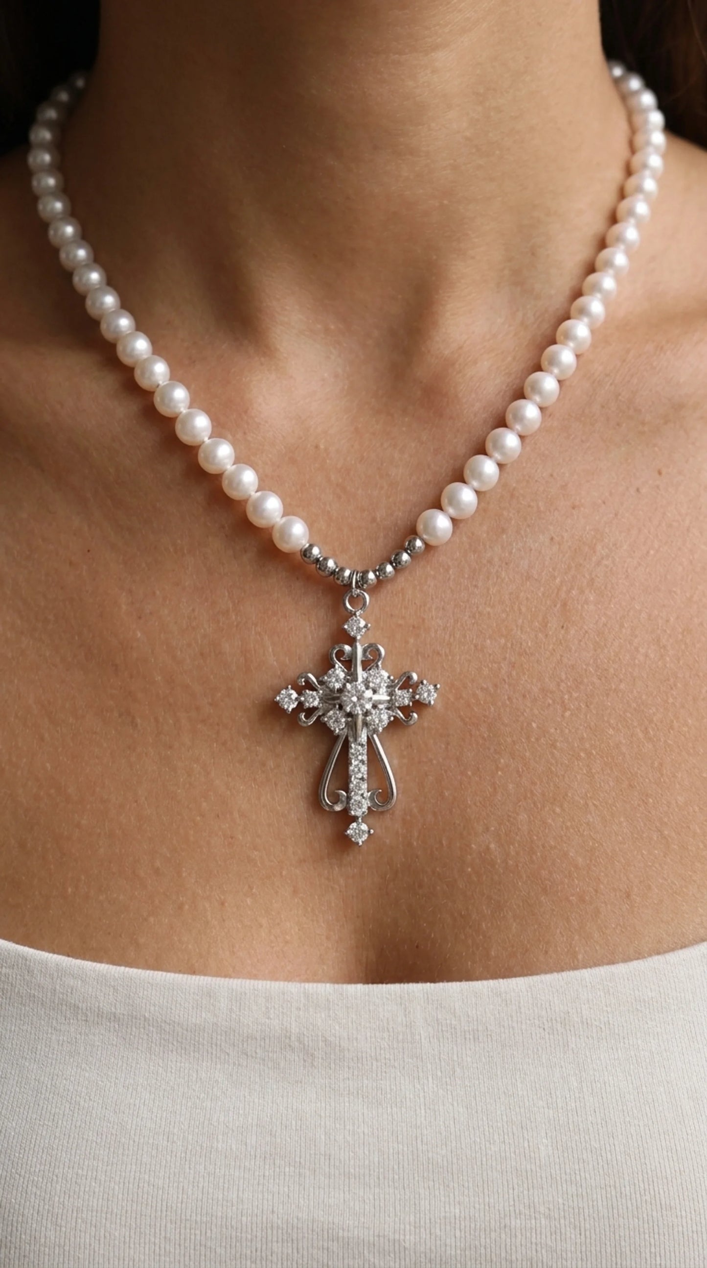 Divine Grace Pearl Cross