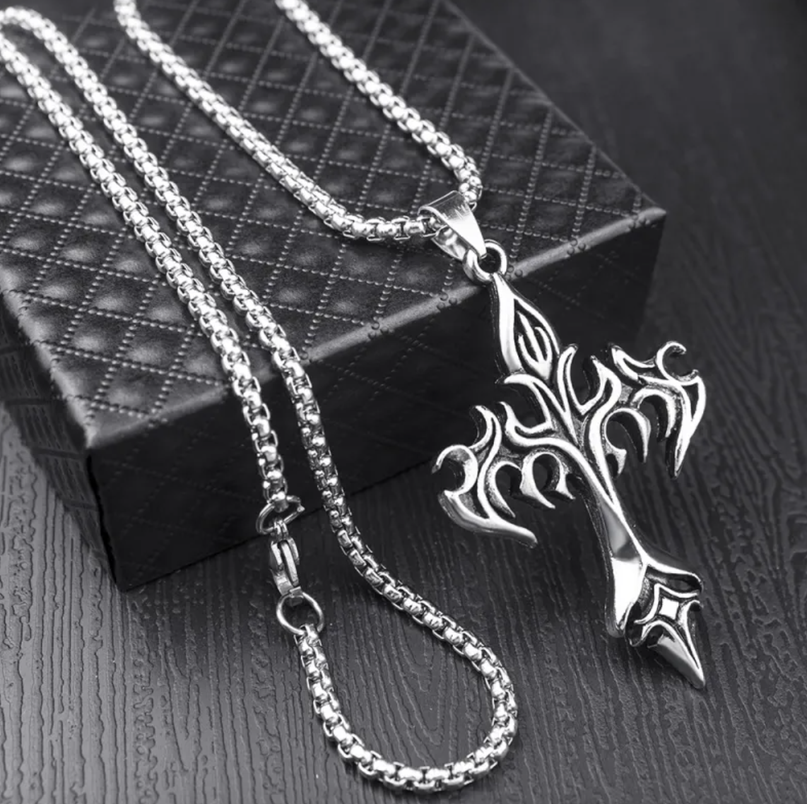 Stainless Steel Cross Protection Pendant