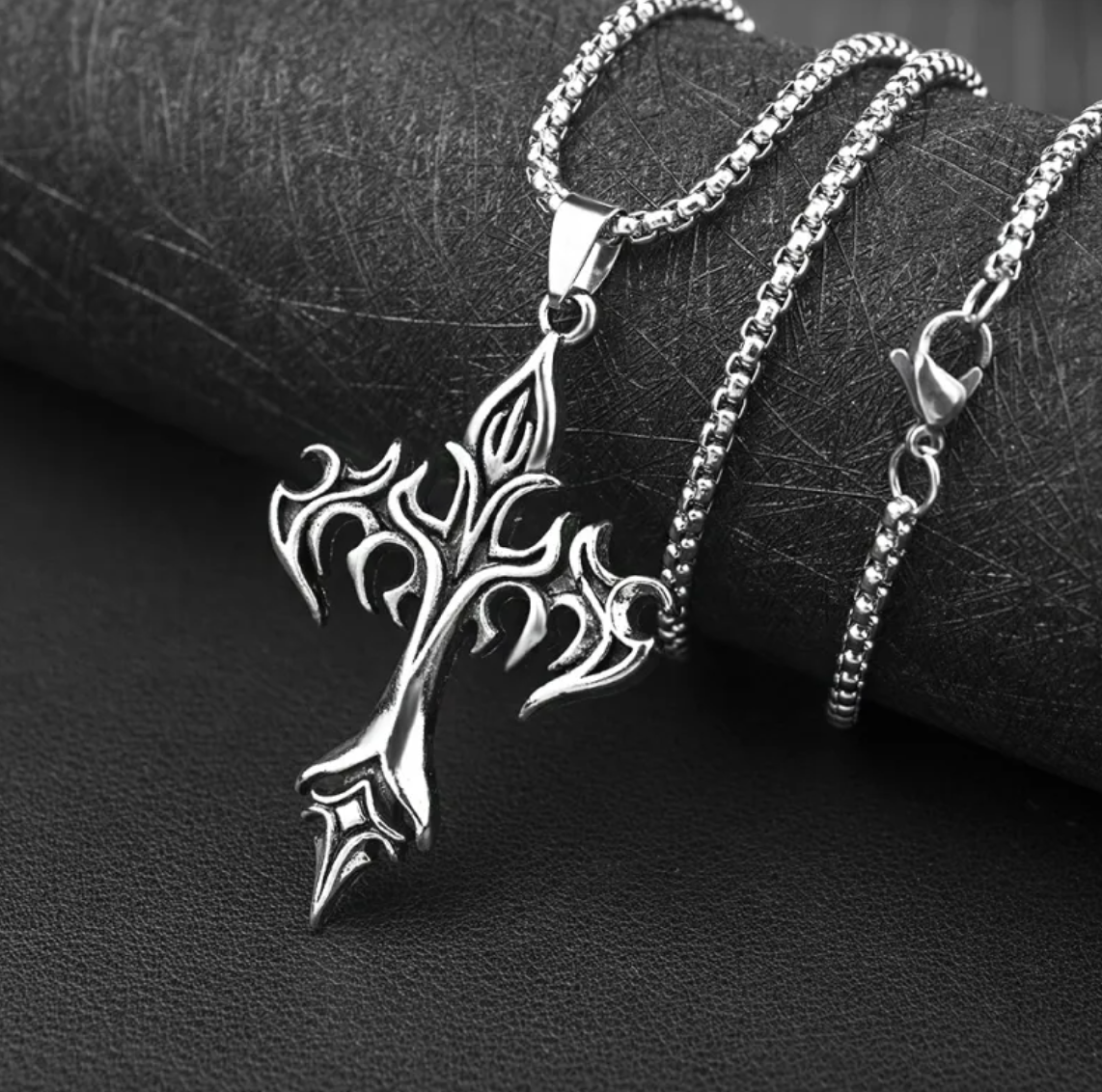 Stainless Steel Cross Protection Pendant
