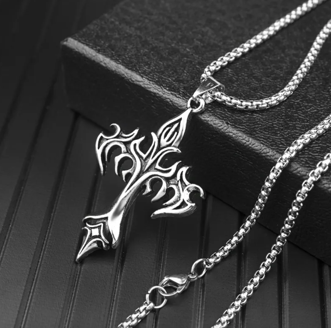 Stainless Steel Cross Protection Pendant